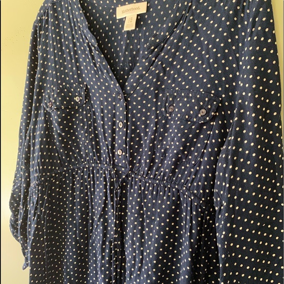 Cute polka dot Maternity top, 3/4 length sleeves, size XL - Picture 3 of 8